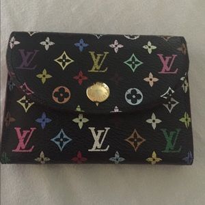 Authentic Louise Vuitton multi colored card holder